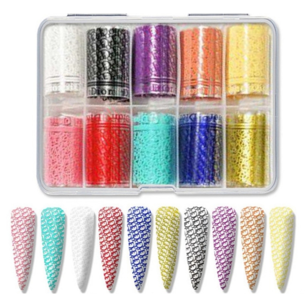 Luxury Designer Dior Nail Art Transfer Foil (10 Rolls/Pcs)